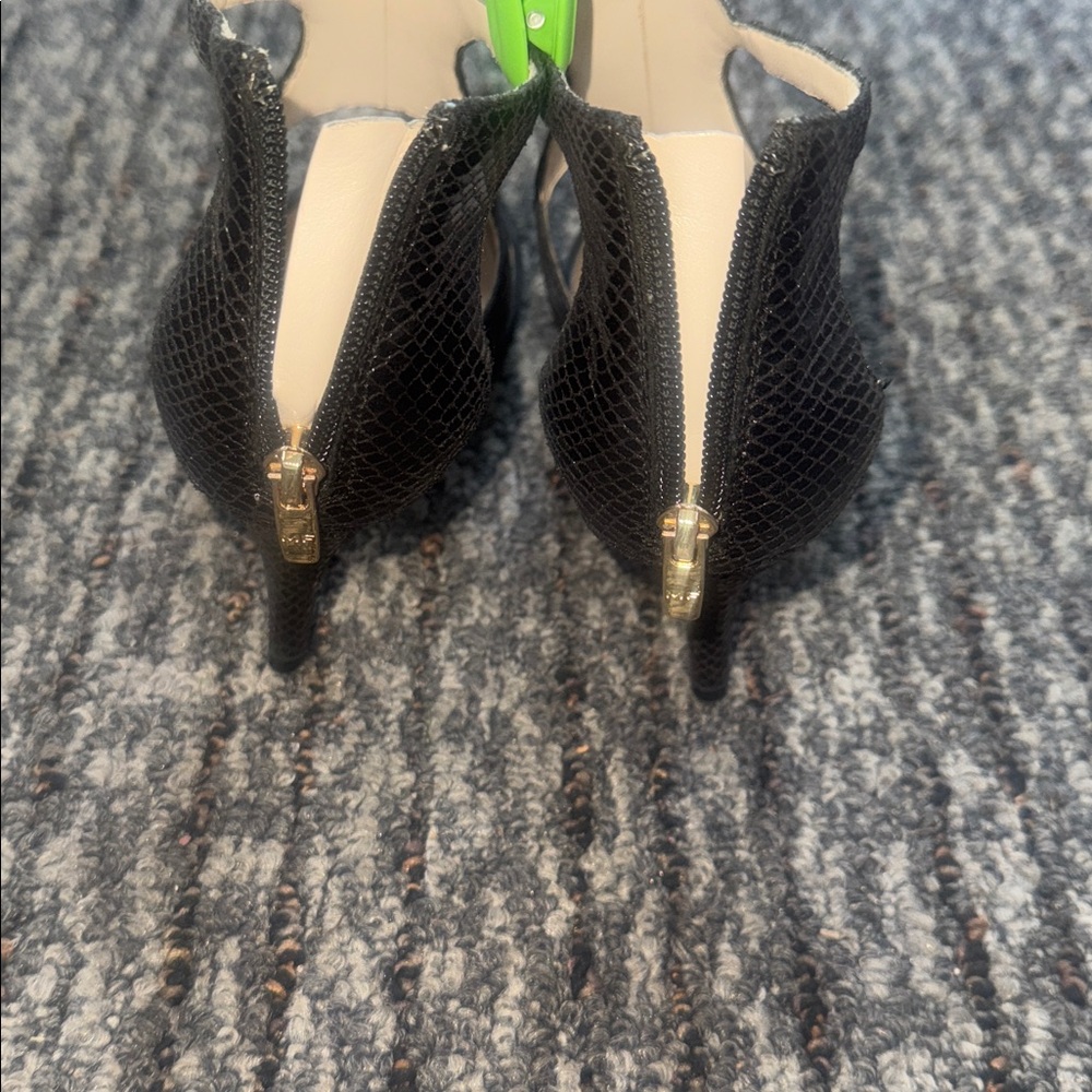 Marc Fisher Black Pointed-Toe Strappy Cutout Heels - Picture 3 of 4